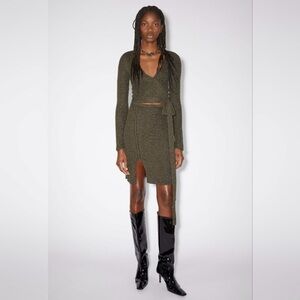 Acne Dark Olive Knit Dress